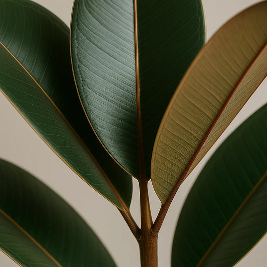 90 - 110cm Ficus Elastica Abidjan 3 Stem Rubber Plant 27cm Pot House Plant