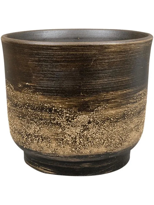 Aico Plant Pot 16cm Height 16.5cm Dia Pot Shiny Brown