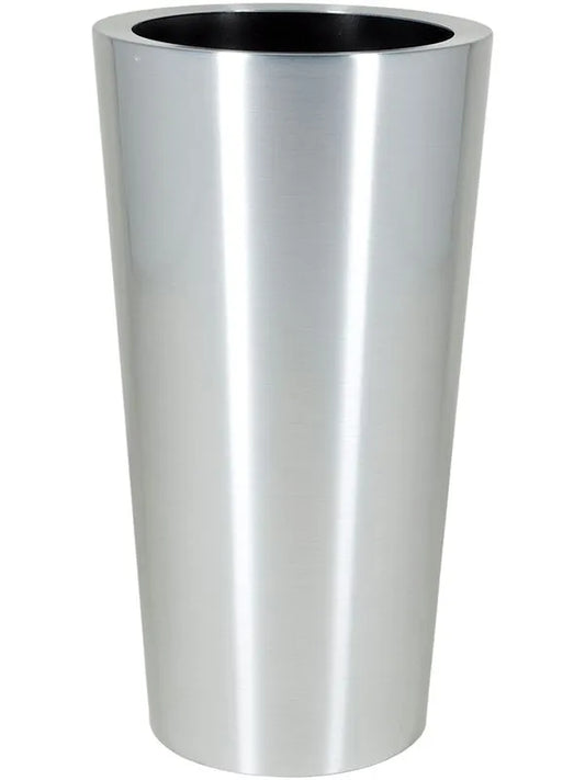 Alure Conica Topper Plant Pot 78cm Height 29cm Dia Aluminium brushed lacquered