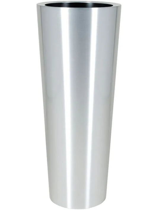 Alure Conica Topper Plant Pot 99cm Height 29cm Dia Aluminium brushed lacquered
