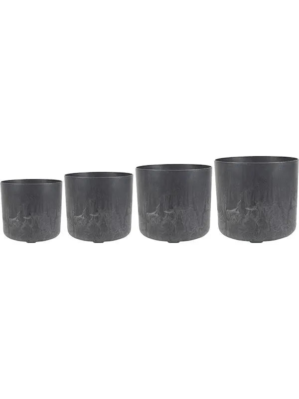 Artstone Plant Pot 18cm Height cm Dia Celine Pot Black (set of 4)