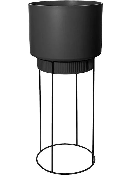 B. For Studio Plant Pot 68.9cm Height 28cm Dia Round Living Black