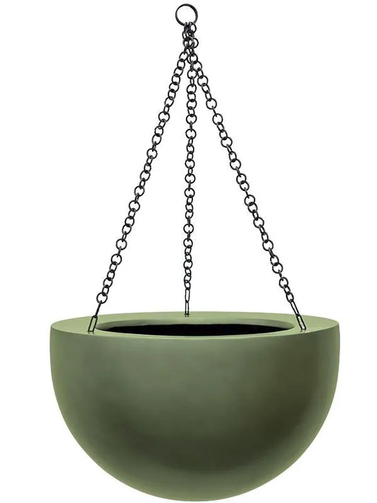Baq Gradient Plant Pot 21cm Height 23cm Dia Hanging Bowl Matt Forest Green
