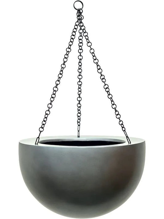 Baq Gradient Plant Pot 21cm Height 23cm Dia Hanging Bowl Matt Grey