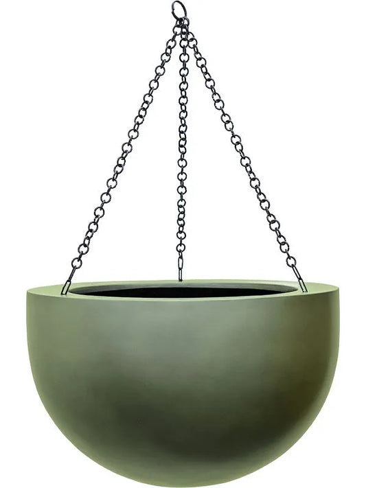 Baq Gradient Plant Pot 24cm Height 28cm Dia Hanging Bowl Matt Forest Green