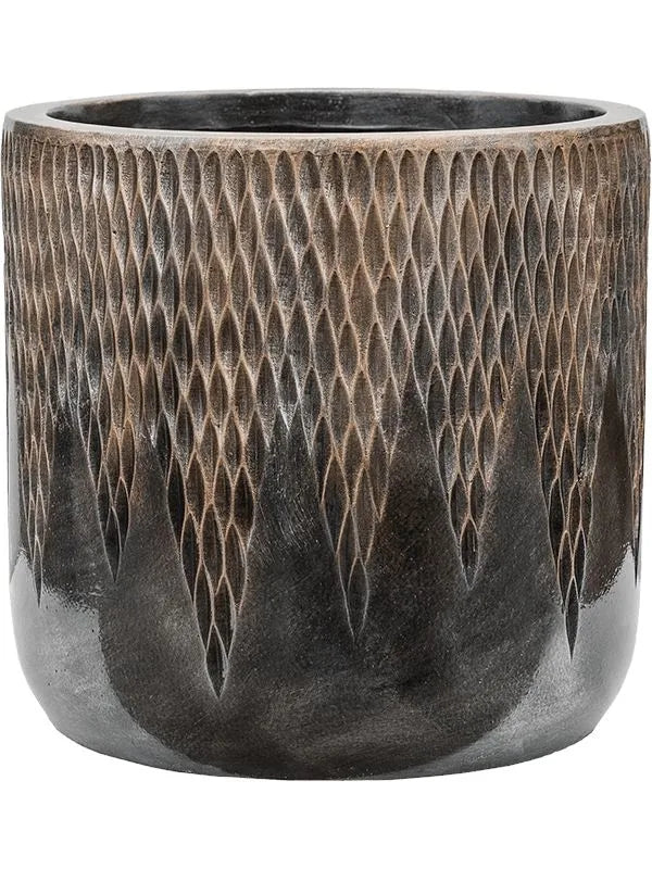 Baq Luxe Lite Universe Comet Plant Pot 38cm Height 35cm Dia Cylinder Bronze
