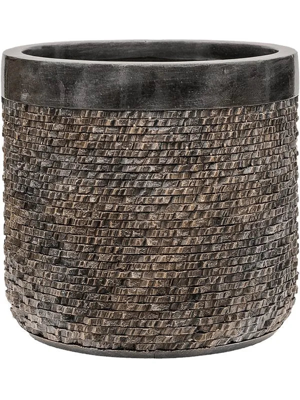 Baq Luxe Lite Universe Layer Plant Pot 27cm Height 24cm Dia Cylinder Bronze