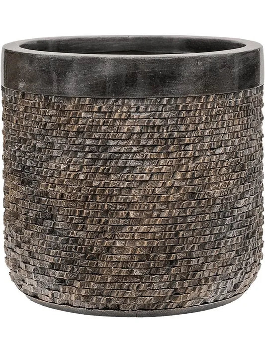 Baq Luxe Lite Universe Layer Plant Pot 27cm Height 24cm Dia Cylinder Bronze
