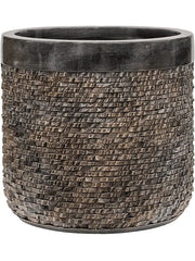 Baq Luxe Lite Universe Layer Plant Pot 27cm Height 24cm Dia Cylinder Bronze