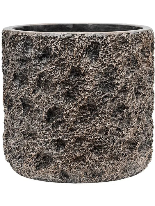 Baq Luxe Lite Universe Moon Plant Pot 27cm Height 24cm Dia Cylinder Bronze