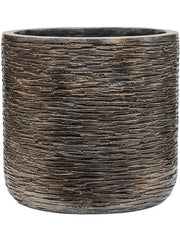 Baq Luxe Lite Universe Wrinkle Plant Pot 27cm Height 24cm Dia Cylinder Bronze