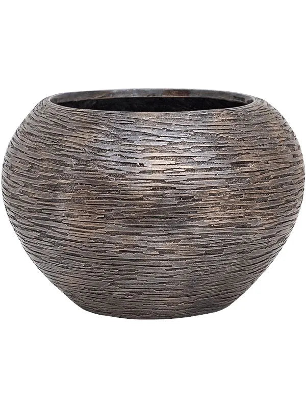 Baq Luxe Lite Universe Wrinkle Plant Pot 27cm Height 25cm Dia Globe Bronze