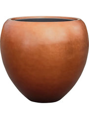 Baq Metallic Silver leaf Plant Pot 55cm Height 41cm Dia Couple Matt Copper (with liner)