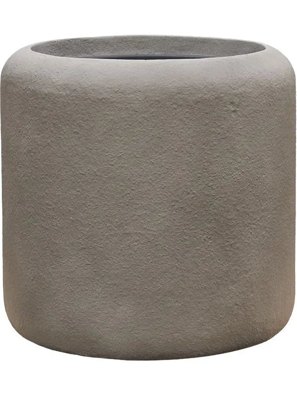 Baq Nucast Plant Pot 34cm Height 24cm Dia Cylinder Elephant Grey (with liner)