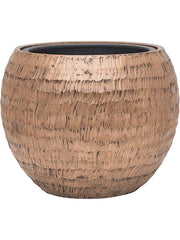 Baq Opus Hammered Plant Pot 32cm Height 27cm Dia Globe Gold (with liner)