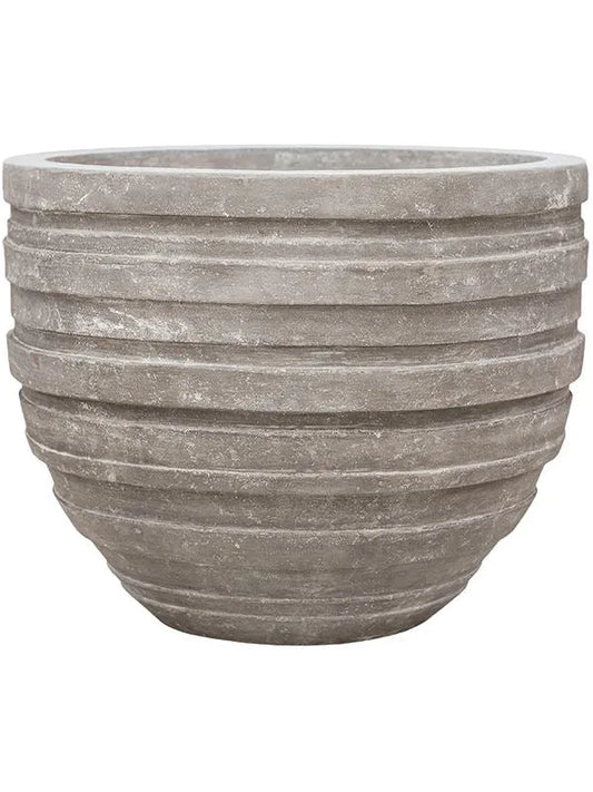 Baq Polystone Coated Junar Plant Pot 44cm Height 47cm Dia Couple Raw Grey