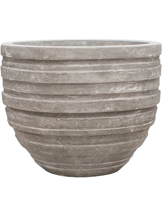 Baq Polystone Coated Junar Plant Pot 56cm Height 61cm Dia Couple Raw Grey