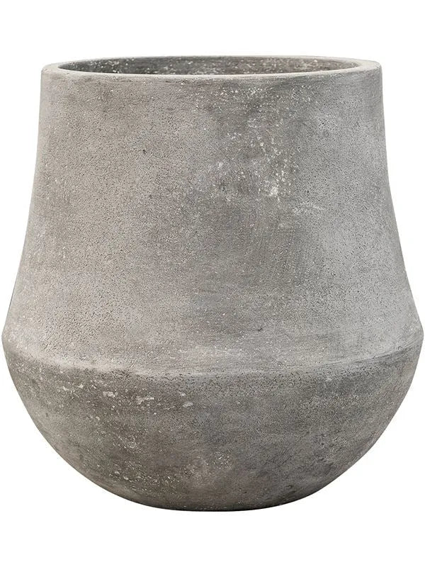 Baq Polystone Coated Plain Plant Pot 33cm Height 23cm Dia Darcy Raw Grey