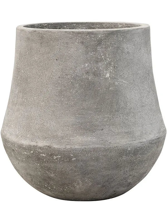 Baq Polystone Coated Plain Plant Pot 33cm Height 23cm Dia Darcy Raw Grey