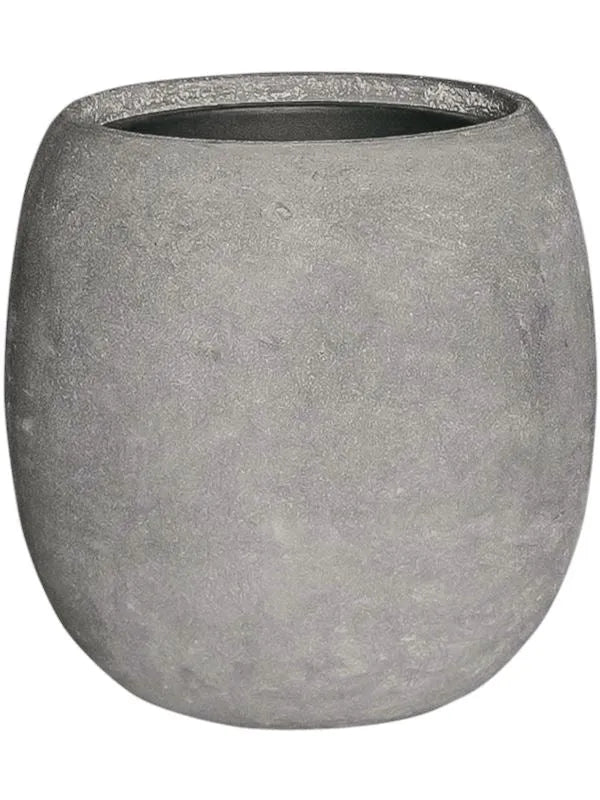Baq Polystone Coated Plain Plant Pot 42cm Height 27cm Dia Balloon Raw Grey (with liner)