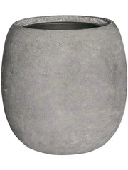 Baq Polystone Coated Plain Plant Pot 42cm Height 27cm Dia Balloon Raw Grey (with liner)