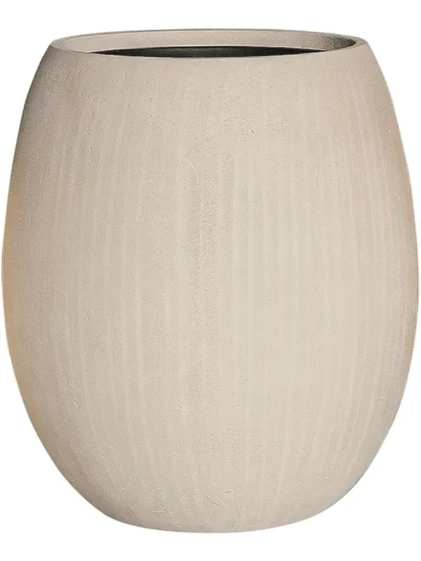 Baq Polystone Coated Plain Plant Pot 55cm Height 30cm Dia Balloon Natural (with liner)
