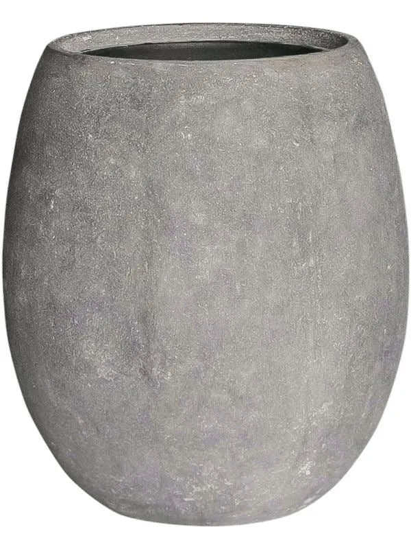 Baq Polystone Coated Plain Plant Pot 55cm Height 30cm Dia Balloon Raw Grey (with liner)