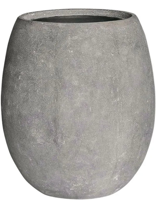Baq Polystone Coated Plain Plant Pot 55cm Height 30cm Dia Balloon Raw Grey (with liner)