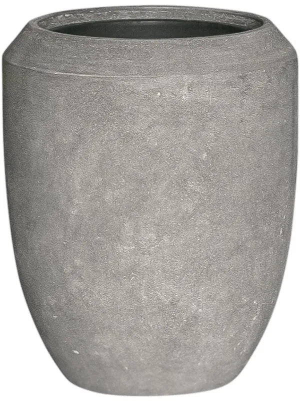 Baq Polystone Coated Plain Plant Pot 55cm Height 30cm Dia Coppa Raw Grey (with liner)