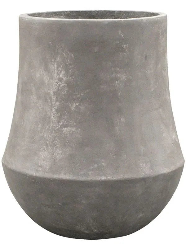 Baq Polystone Coated Plain Plant Pot 57cm Height 32cm Dia Darcy Raw Grey