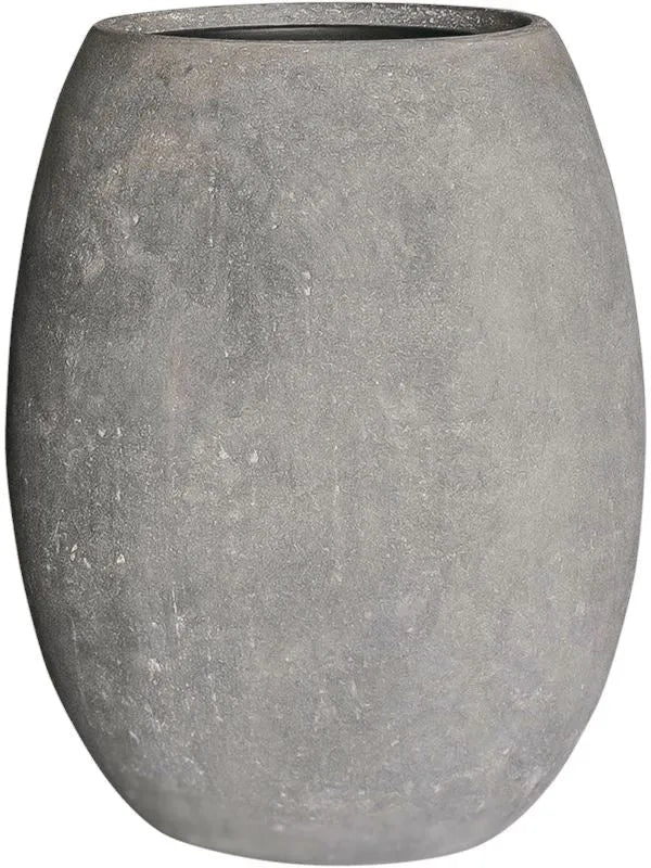 Baq Polystone Coated Plain Plant Pot 68cm Height 30cm Dia Balloon Raw Grey (with liner)