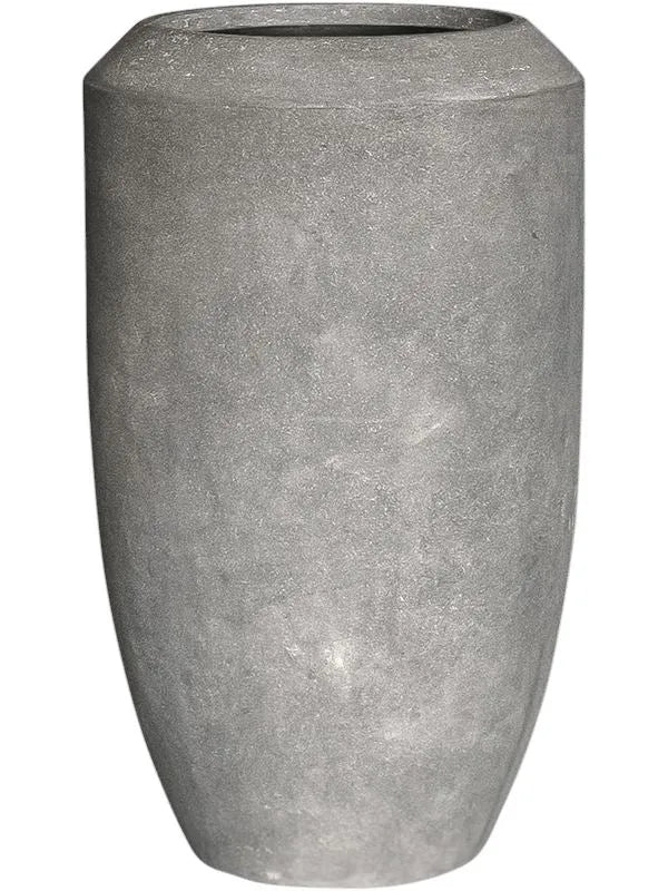 Baq Polystone Coated Plain Plant Pot 80cm Height 30cm Dia Coppa Raw Grey (with liner)