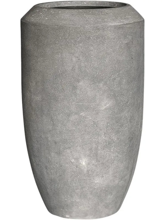 Baq Polystone Coated Plain Plant Pot 80cm Height 30cm Dia Coppa Raw Grey (with liner)