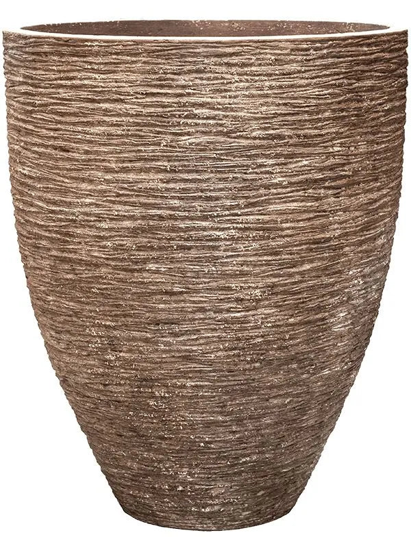 Baq Polystone Coated Ribbed Plant Pot 111cm Height 82cm Dia Couple Rock