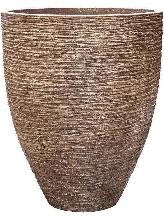 Baq Polystone Coated Ribbed Plant Pot 111cm Height 82cm Dia Couple Rock