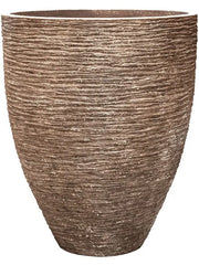 Baq Polystone Coated Ribbed Plant Pot 111cm Height 82cm Dia Couple Rock