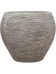Baq Polystone Coated Ribbed Plant Pot 53cm Height 45cm Dia Balloon Raw Grey