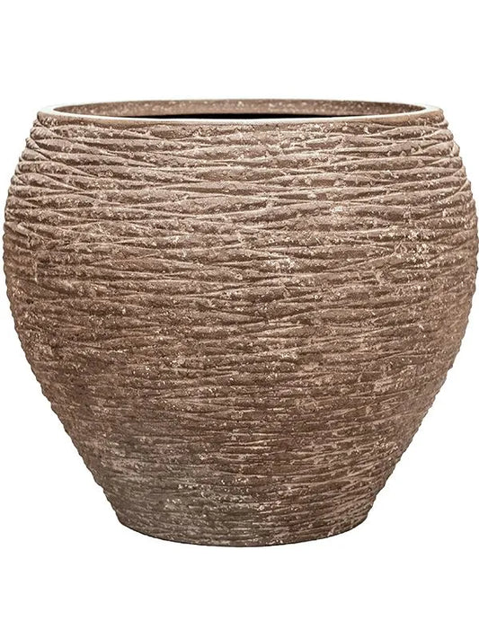 Baq Polystone Coated Ribbed Plant Pot 53cm Height 45cm Dia Balloon Rock