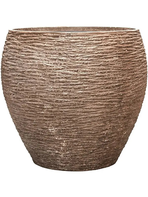 Baq Polystone Coated Ribbed Plant Pot 73cm Height 65cm Dia Balloon Rock