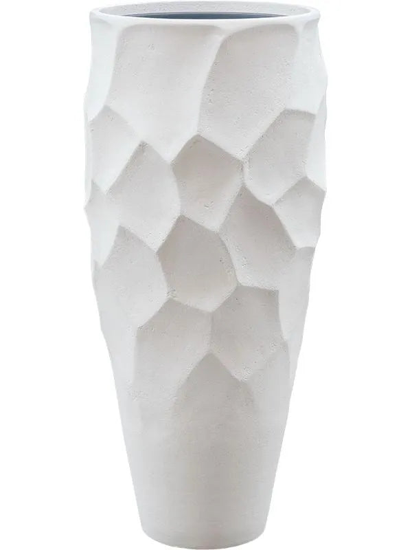 Baq Polystone Nathan James Plant Pot 90cm Height 27cm Dia Partner White (with liner)