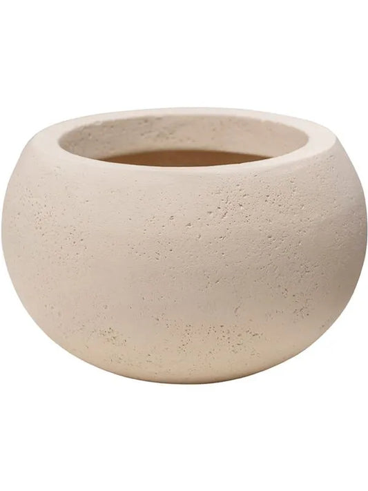 Baq Polystone Plain Plant Pot 11cm Height 11cm Dia Bowl Natural