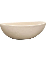 Baq Polystone Plain Plant Pot 13cm Height 18cm Dia Boat Natural