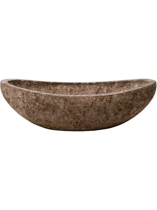 Baq Polystone Plain Plant Pot 13cm Height 18cm Dia Boat Rock