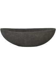 Baq Polystone Plain Plant Pot 13cm Height 18cm Dia Boat Smoke