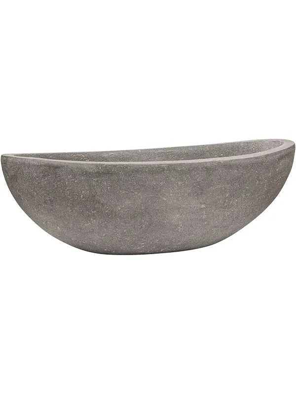 Baq Polystone Plain Plant Pot 18cm Height 31cm Dia Boat Grey