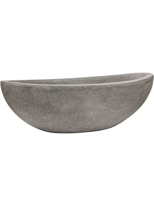 Baq Polystone Plain Plant Pot 18cm Height 31cm Dia Boat Grey