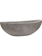 Baq Polystone Plain Plant Pot 18cm Height 31cm Dia Boat Grey