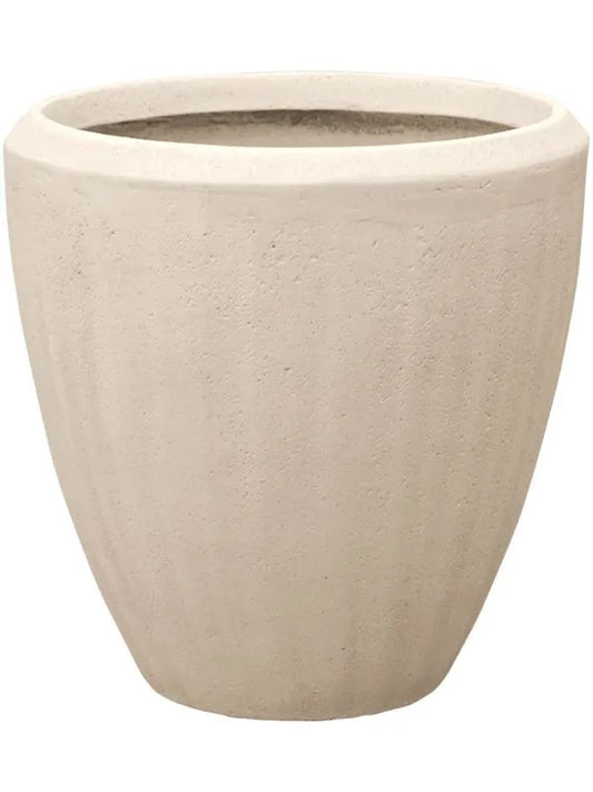 Baq Polystone Plain Plant Pot 24cm Height 21cm Dia Couple Natural