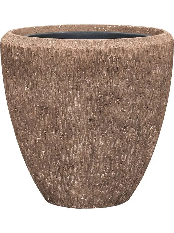 Baq Polystone Rough Plant Pot 40cm Height 30cm Dia Couple Rock (with liner)