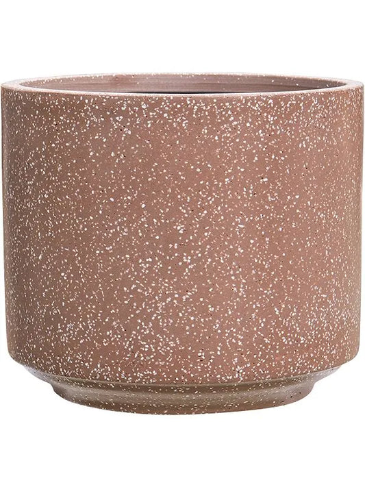 Baq Terrazzo Plant Pot 38cm Height 41cm Dia Cylinder Mocha